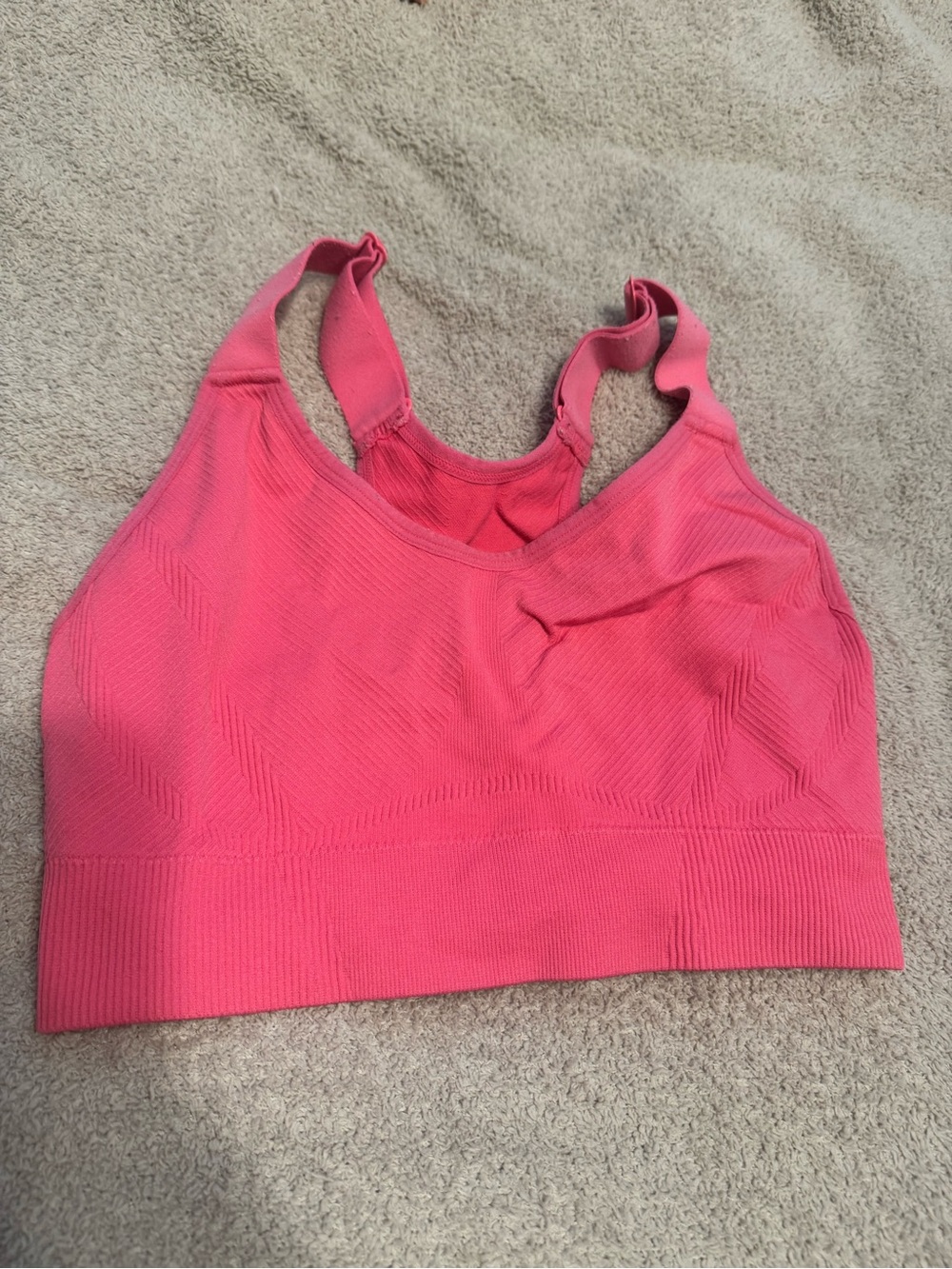 New Balance Coral Pink Seamless Support Sports Bra